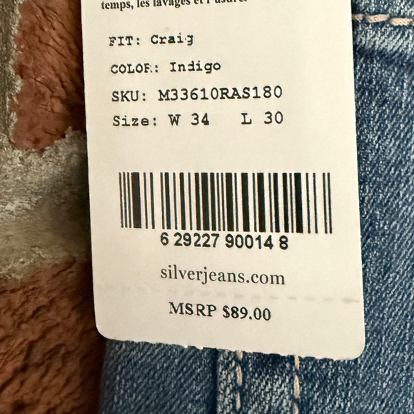 Silver Jeans Men's Bootcut * Craig * New With Tags 34x30 - Picture 9 of 9